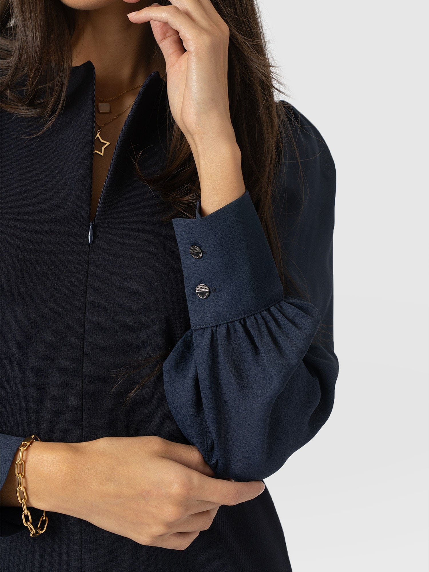 Esme Zip Up Dress - Navy